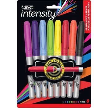 Permanent Marker Bic Intensity 1.1Mm Fine Tip Assorted Colourspg Pk8