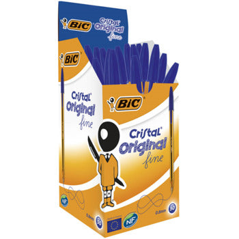 Pen Bic Bp Cristal Original 0.8Mm Fine Blue Bx50