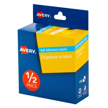 Sp- Label Avery 24Mm 1/2 Price Dispenser Label Red & White Pk300