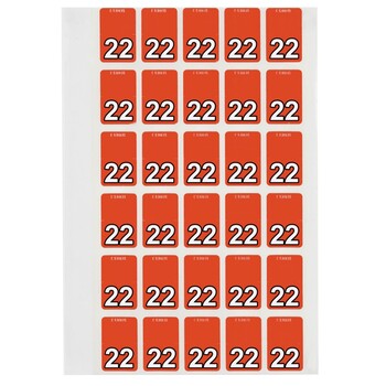 Sp- Label Avery 20 X 30 Mm 22 Top Tab Colour Coding Labels Dark Orange Pk15