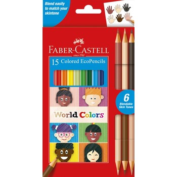 Pencil Coloured Faber-Castell World Colours Pk15