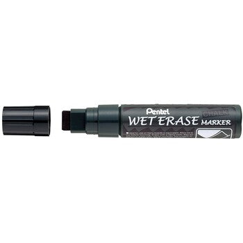Sp- Marker Pentel 10.0-15.0Mm Liquid Chalk Wet Erase Broad Chisel Tip Black