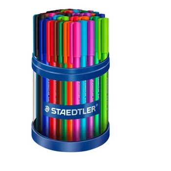 Pen Staedtler Medium Stick 432 Ice Triangular Ballpoint Assorted Cup50