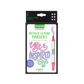 Sp- Marker Crayola Metallic Outline Pk6