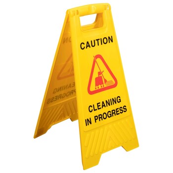 Safety Sign Cleanlink 32X31X65Cm Cleaning In Progress Yellow