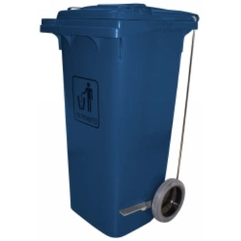 Trolley Bin Cleanlink 240L Heavy Duty With Foot Pedal Blue