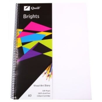 Visual Art Diary Quill A3 Brights Frosted 60Lf