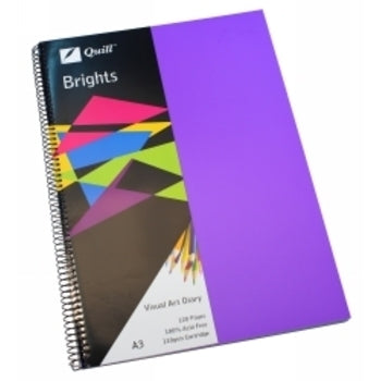 Visual Art Diary Quill A3 Brights Dark Purple 60Lf