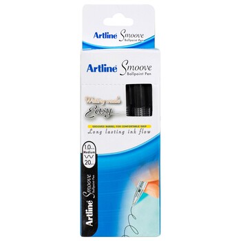 Sp- Pen Artline 1Mm Smoove Ballpoint Black Bx20