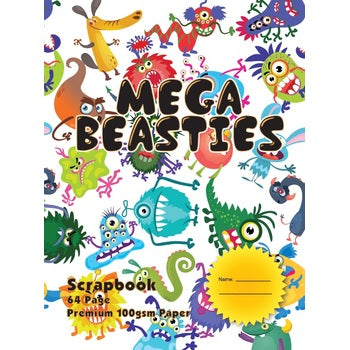 Scrapbook Gns Mega Beasties 335X240Mm Premium 100Gsm 64Pg