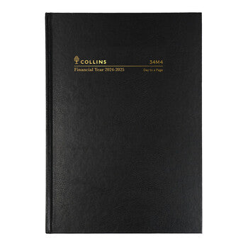 Diary Collins Financial Year 24-25 A4 34M4 P99 Wtv Black