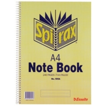 Notebook Spirax 595A A4 Side Opening 240Pg Pk5