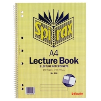 Lecture Book Spirax A4 598 With Pocket S/O 140Pg Pk10