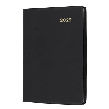 Diary 2025 Collins Belmont A7 105X74Mm 337.V99 Pvc Pocket Wtv Black