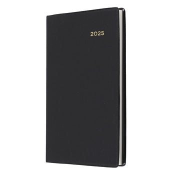 Diary 2025 Collins Belmont B7R 125X80Mm 357.V99 Pvc Pocket Wtv Black