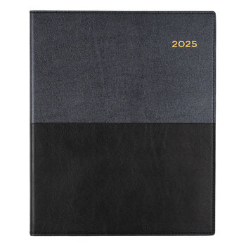 Diary 2025 Collins Vanessa Quarto 260X210Mm 325.V99 Vertical Wtv Black