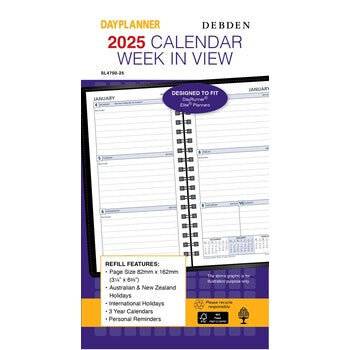 Refill 2025 Debden Dayplanner 82X162Mm Dp Slimline Wtv Refill Fsc70%