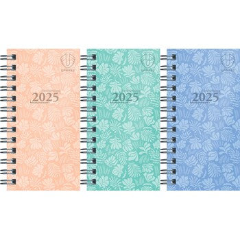 Diary 2025 Upward 148X74Mm 6436 Pkt Fashion Printed H/D Wire-O Wtv Pk6 Asst