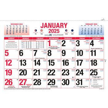 Calendar 2025 Easy2C
