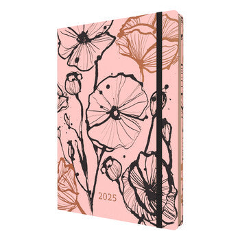 Diary 2025 Collins Abstract Botanicals A5 E-Ab153.50-25 Recycled Wtv Pink