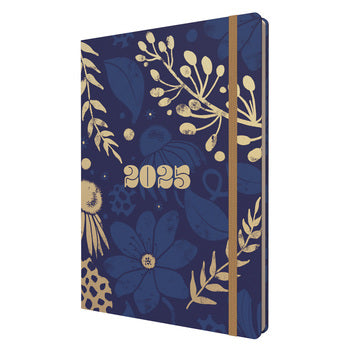 Diary 2025 Collins Abstract Botanicals A5 E-Ab153.59-25 Recycled Wtv Navy