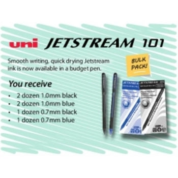 Sp- Pen Uni Rb Jetstream Bts Bulk Pack 4 Doz 1.0Mm And 2 Doz 0.7Mm Black An