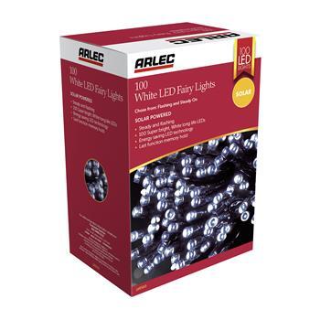 Fairy Light LED Solar White 100pk Arlec