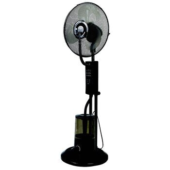 Fan Pedestal Misting 40cm Black ROK